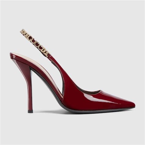 gucci crinkle metallic pumps|Gucci Signoria slingback pump.